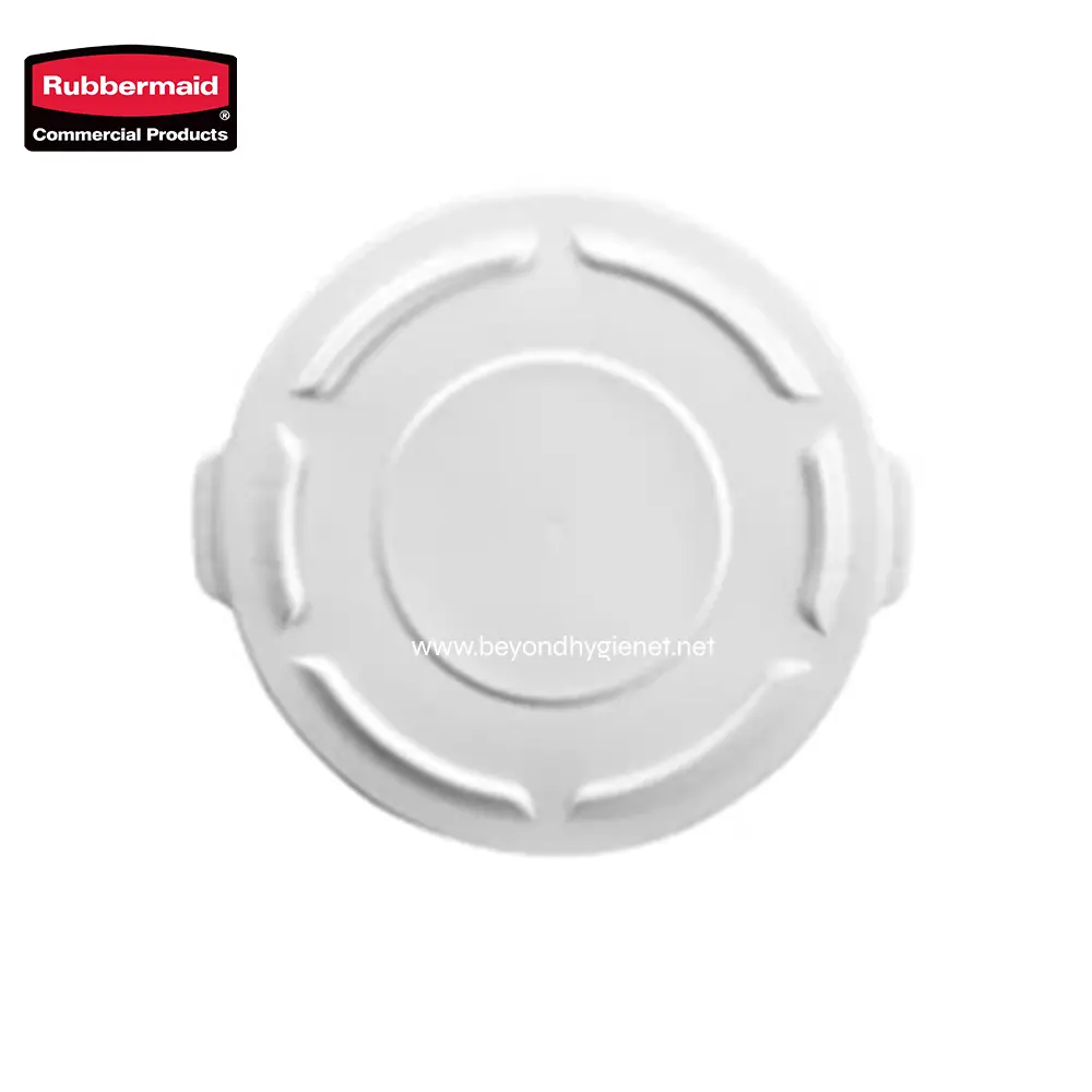2 Rubbermaid commercial cleaning spray cap, white plastic, easy to use, durable, hygienic, compatible with various spray bottles, suitable for commercial cleaning supplies.