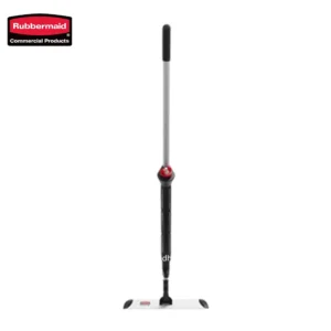 Rubbermaid toilet brush with holder for bathroom cleaning and hygiene maintenance.