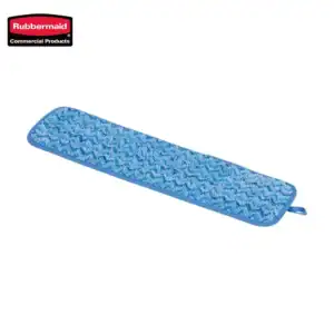 Rubbermaid blue microfiber cleaning scrubber with textured surface for effective cleaning.