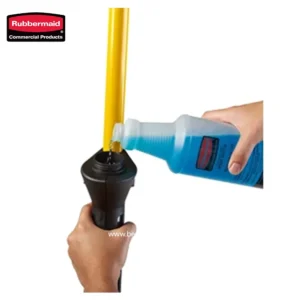 Yellow cleaning cart with mops, cleaning supplies, and tools for professional hygiene services at Beyond Hygiene Asia.