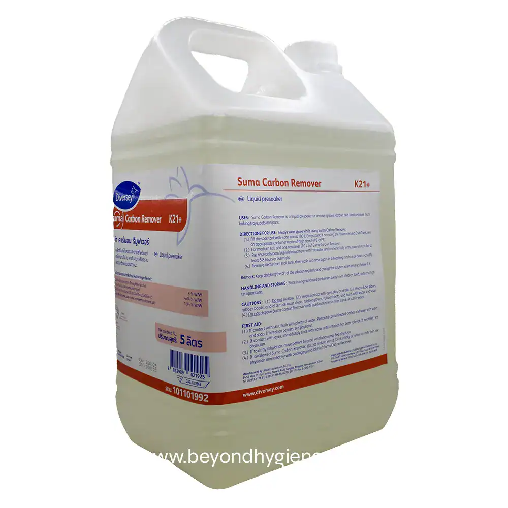 3 Liquid carbon remover for industrial and commercial cleaning, designed to eliminate grease, carbon, and food residues effectively. Suitable for professional use in kitchens and food processing facilities.