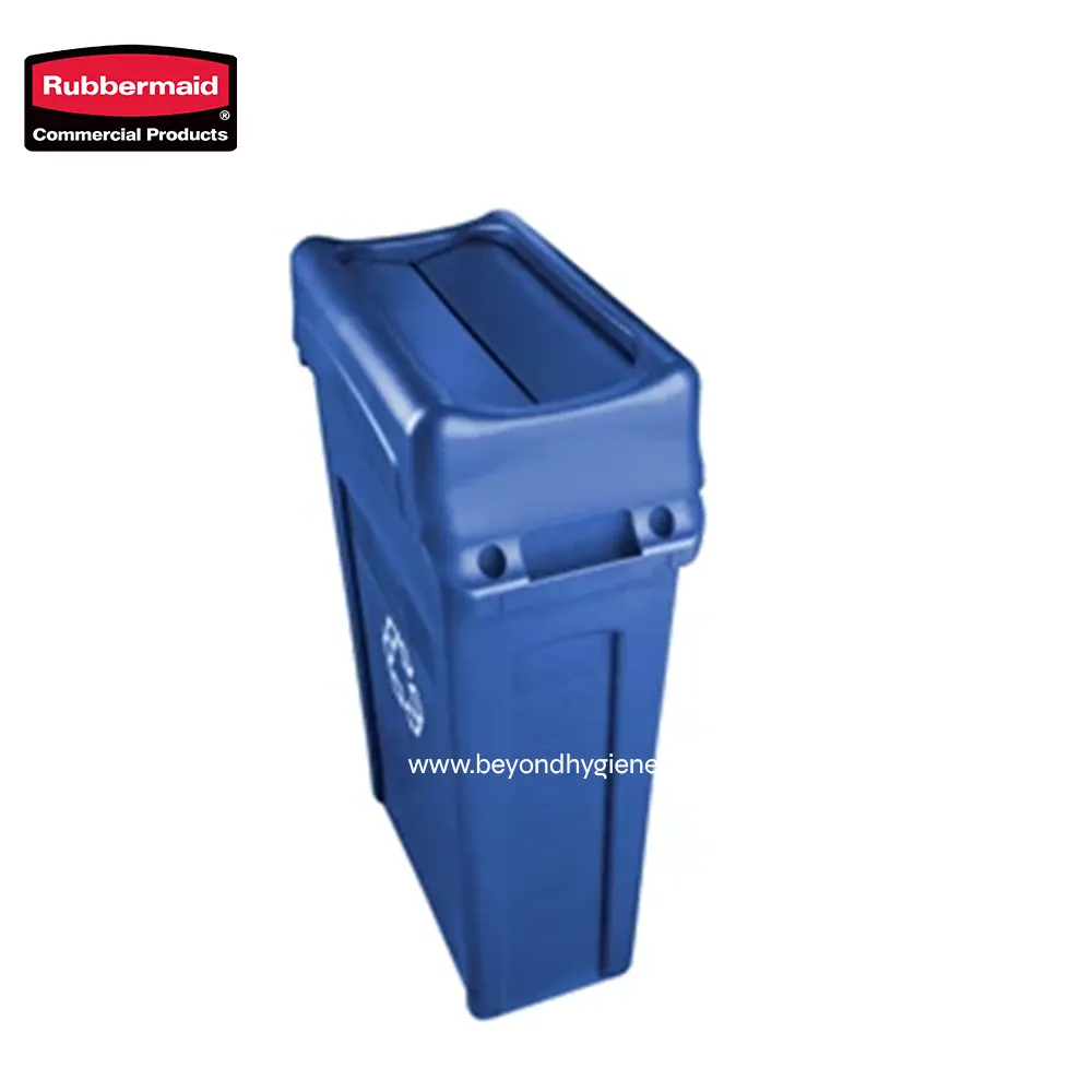 3 Recycling bin for waste disposal in public and commercial spaces, durable blue trash container, suitable for waste segregation, part of hygiene solutions from Beyond Hygiene Asia, promoting environmental cleanliness.