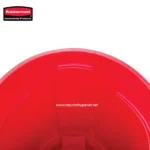 Rubbermaid commercial trash bin, red plastic waste container for sanitation and hygiene management in Asia.