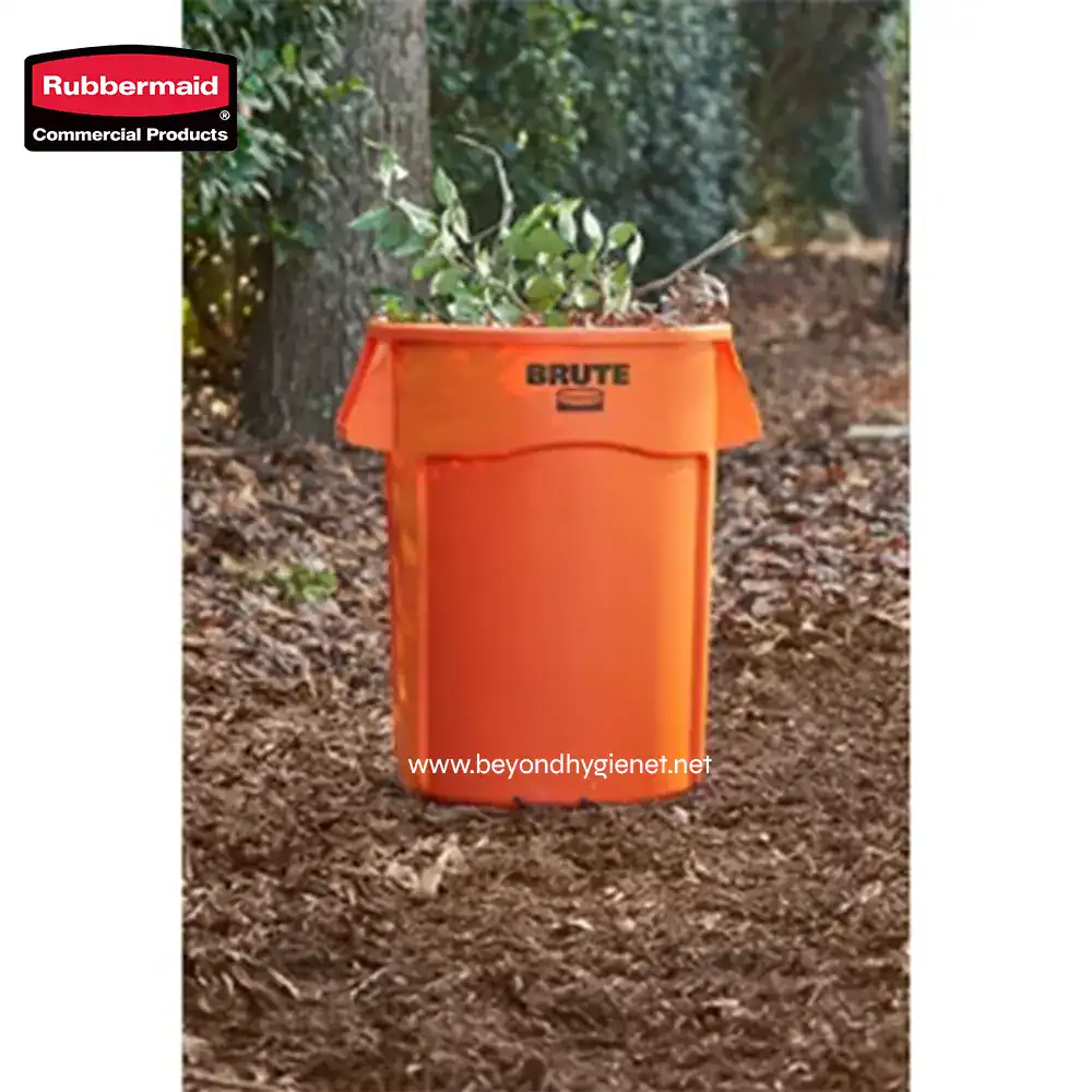 3 Rubbermaid outdoor tree bag waste container for garden yard cleanup, durable and weather-resistant.