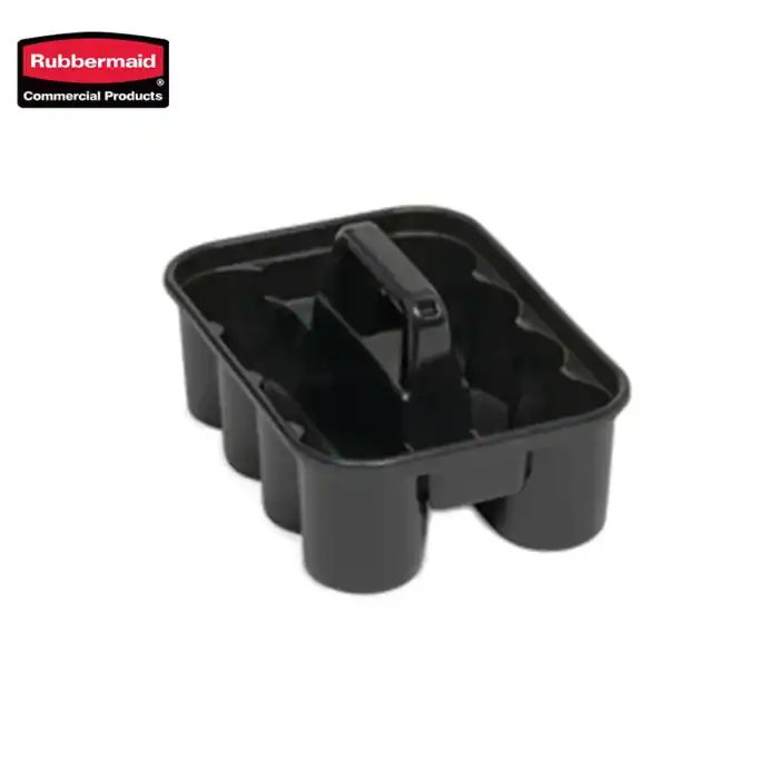 Rubbermaid commercial cleaning supply storage container.