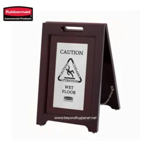 Caution wet floor signboard for slip prevention, ideal for hygiene and safety in commercial spaces, cleaning areas, and public restrooms. Durable, portable, and easy to spot.