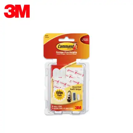 Refillable refill strips for disinfectant and cleaning products, compatible with 3M Command damage-free hooks to ensure safe hanging and easy replacement, ideal for maintaining hygiene in commercial and residential spaces.