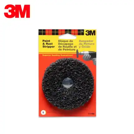 3M Paint & Rust Stripper disc for surface preparation and rust removal, ideal for industrial cleaning, renovation, and maintenance projects.