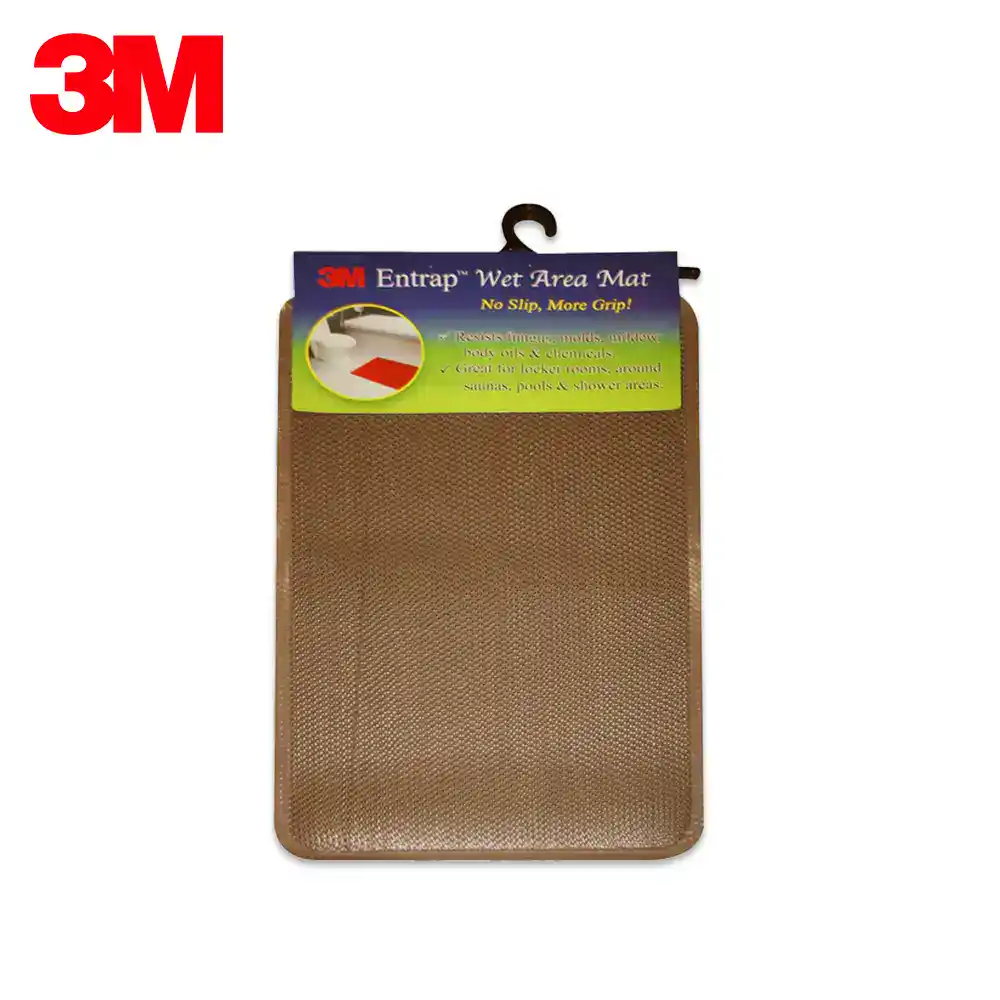 3M 2270 Nomad Wet Area Carpet Mat 440x750mm Brown 3M Entrap Wet Area Mat for non-slip safety in wet environments, ideal for bathrooms, pools, and shower areas, providing durability and grip to prevent slips and falls.