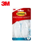 3M Command Damage-Free Hanging Hooks for bathroom organization, water-resistant and strong adhesive hooks, ideal for damage-free wall mounting in bathroom and home settings.