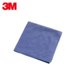 Blue microfiber cleaning cloth for hygiene and sanitation purposes.