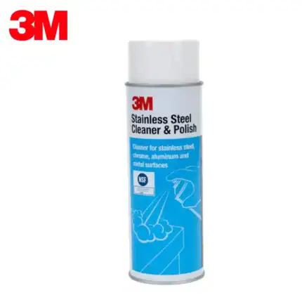 3M Stainless Steel Cleaner and Polish aerosol spray for stainless steel, chrome, aluminum, and metal surfaces, including easy-to-use aerosol for professional cleaning.