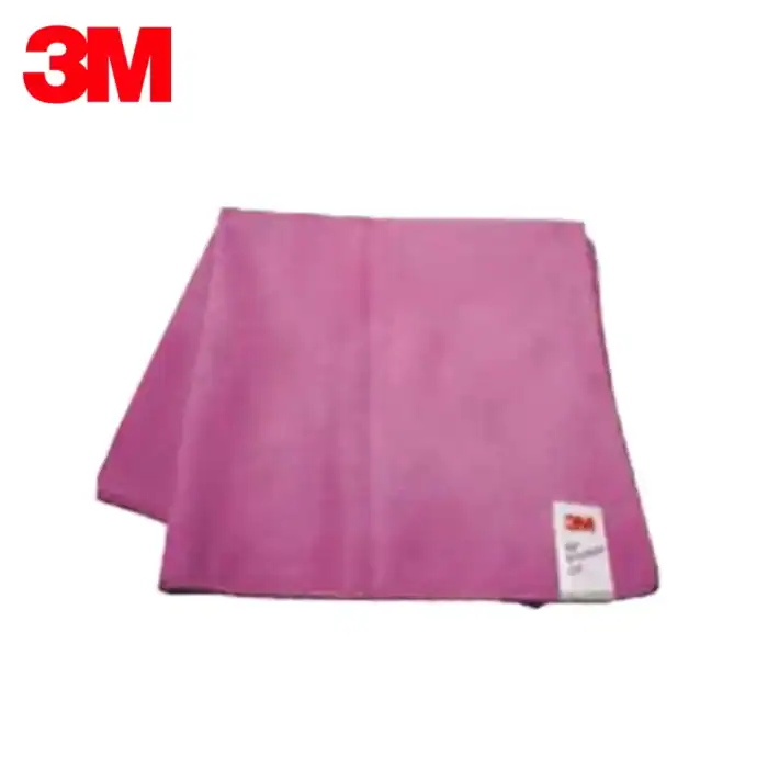 3M pink cleaning cloth for disinfecting and sanitation, essential for hygiene maintenance in commercial and healthcare settings, ensuring a clean environment.