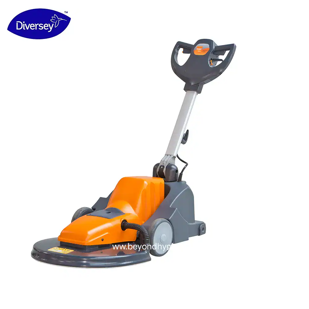 4 High-performance industrial floor scrubber machine for commercial cleaning, featuring durable design and efficient scrubbing technology for hygienic surface maintenance.
