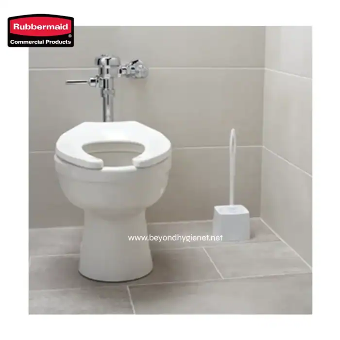 Toilet seat with hygiene cover, clean restroom with toilet brush, hygiene and sanitation, bathroom cleaning equipment, beyond hygiene asia website.