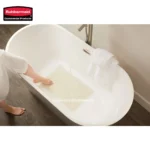 Rubbermaid commercial bath products, featuring a luxurious soaking bathtub with clean, white towels for an optimal hygiene and relaxation experience.