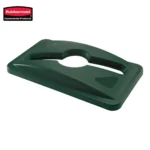 Rubbermaid commercial product trash can liner dispenser, durable green plastic, easy-to-use design for waste management, ideal for commercial and industrial settings.