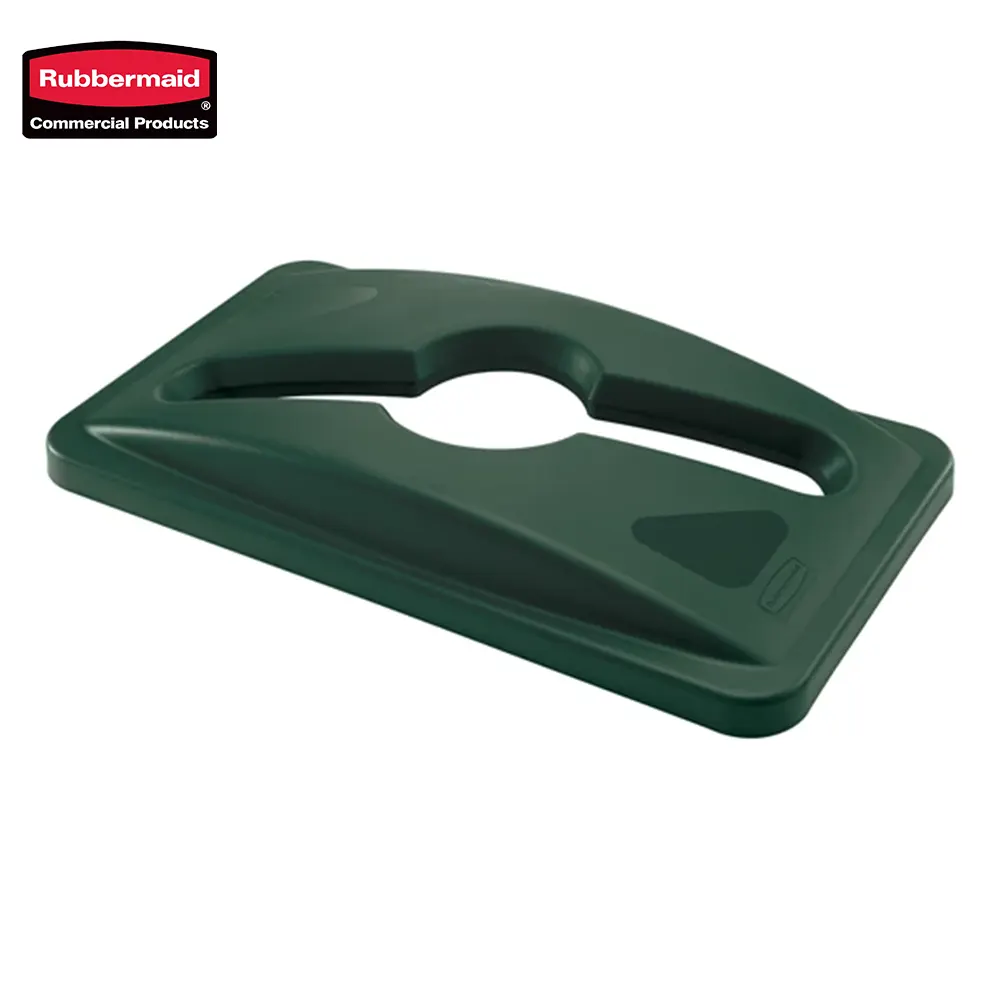 6 Rubbermaid commercial product trash can liner dispenser, durable green plastic, easy-to-use design for waste management, ideal for commercial and industrial settings.