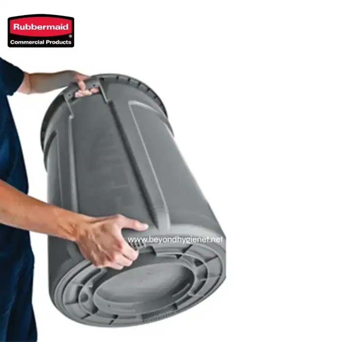 Rubbermaid commercial trash bin, durable waste container, large capacity garbage can, industrial refuse bin, heavy-duty outdoor trash receptacle, hygienic waste management solution, Beyond Hygiene Asia certified.