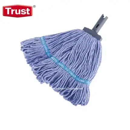 Microfiber cleaning mop head for commercial cleaning, durable and efficient, compatible with Trust cleaning systems, ideal for hospital, restaurant, and janitorial hygiene maintenance.