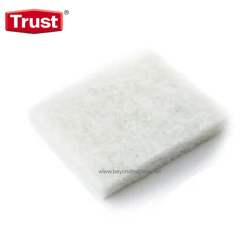 6602 White cleaning sponge pad for hygiene and sanitation cleaning services.