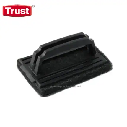 Black floor scrubber brush replacement part for commercial cleaning machines.
