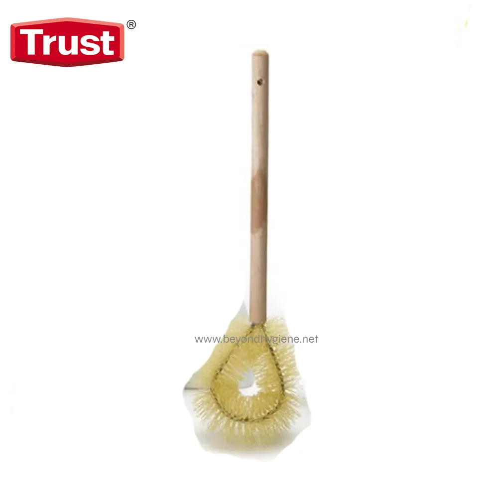 6791 Soft bristle floor cleaning brush with wooden handle, ideal for maintaining hygiene in commercial and industrial spaces in Asia.