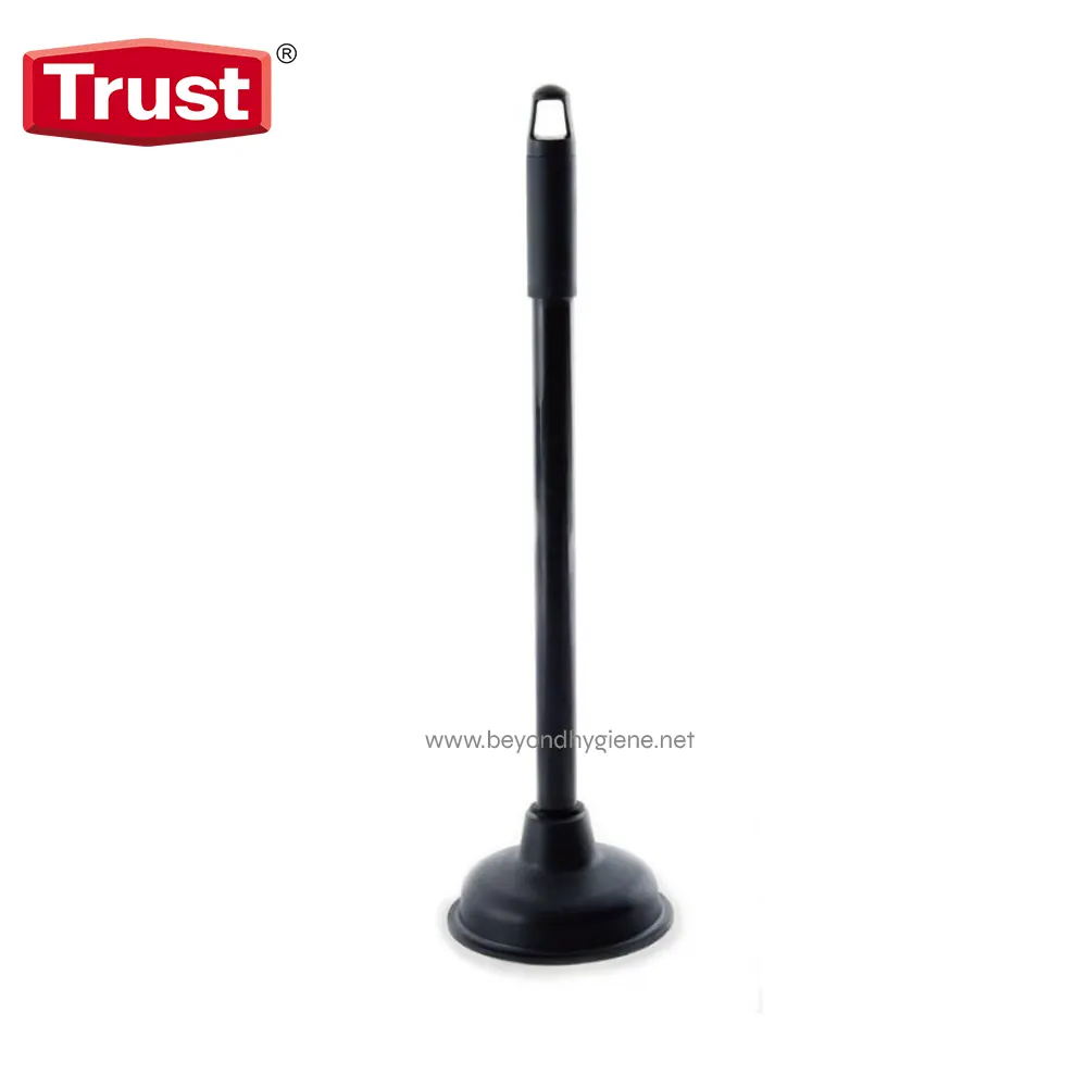 6939 Black rubber plunger toilet brush with a long handle for effective bathroom cleaning. Durable and hygienic cleaning tool suitable for commercial and residential use. Trusted hygiene solutions from Beyond Hygiene Asia.
