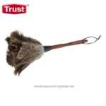 Cleaning tool with furry dust head and long handle for sanitation and hygiene cleaning.