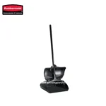 Rubbermaid commercial double trash scoop with handle for janitorial and waste management cleaning tasks. Durable plastic construction, ergonomic design, ideal for commercial hygiene and sanitation.