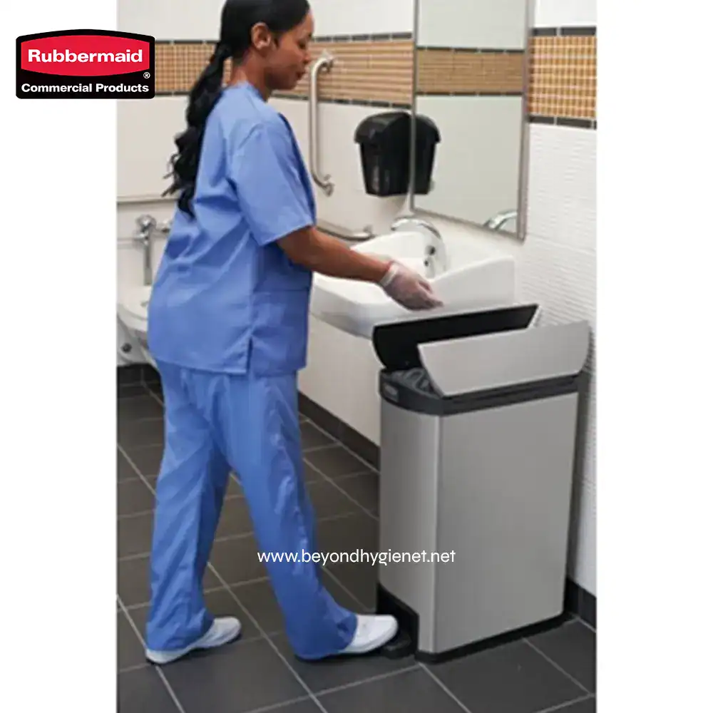 8 Efficient hand hygiene in a healthcare or sanitation setting with shoe cover tech, promoting cleanliness and safety.