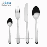 Stainless steel cutlery set with fork, knife, and spoons, elegant and modern tableware for dining, Beyond Hygiene Asia features premium hygiene and sanitation solutions for commercial kitchens and restaurants.