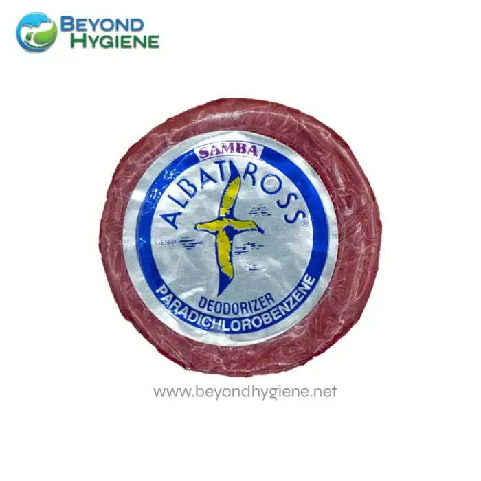 Albatross deodorizer soap bar with paradichlorobenzene, eco-friendly hygiene product for odor control, suitable for household and commercial use.