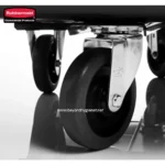 Rubbermaid heavy-duty caster wheels for commercial cleaning equipment, durable industrial mobility solutions, suitable for various hygiene maintenance applications.