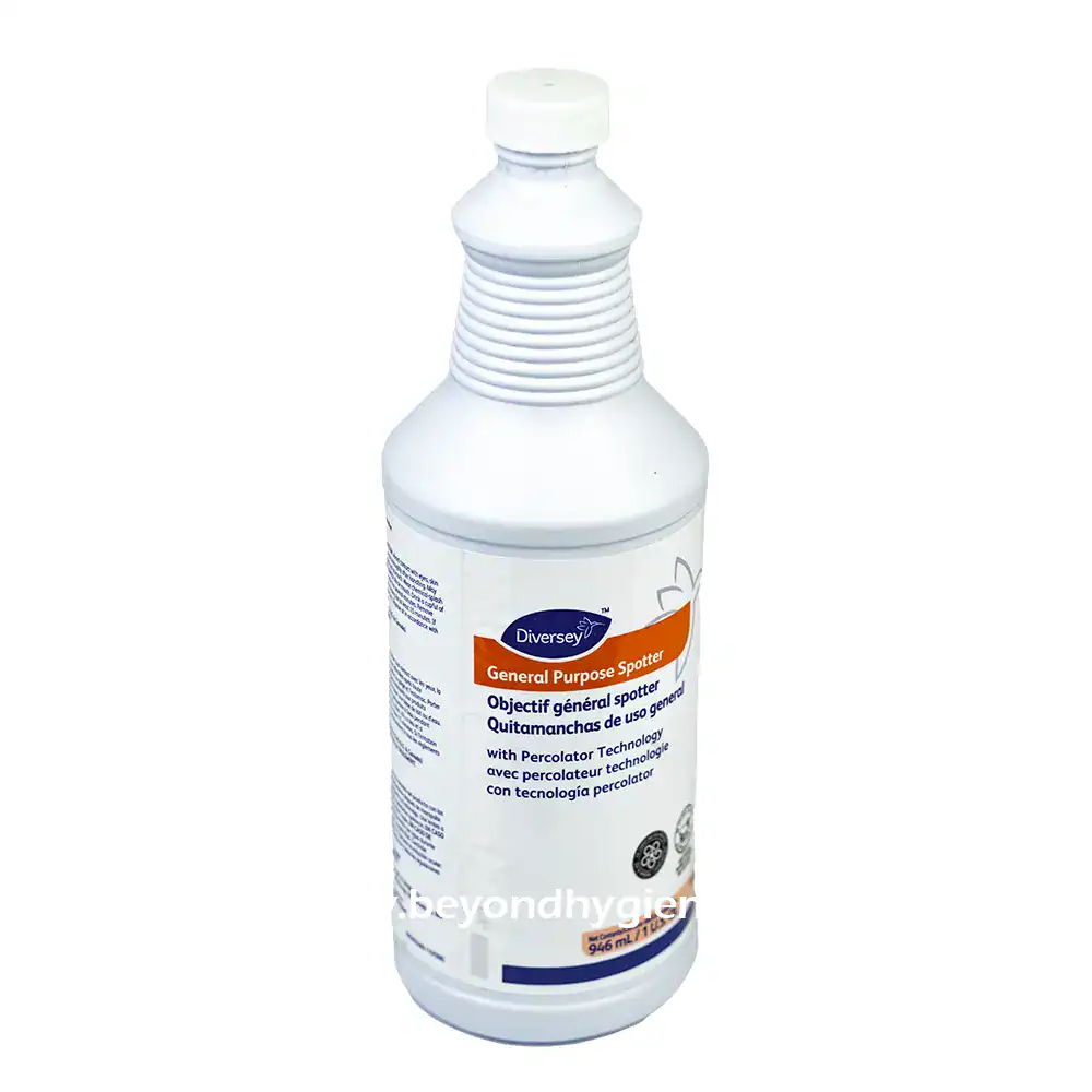 Diversey General Purpose Spotter with Percolator Technology 946ml (4) Diversey General Purpose Spotter for cleaning and stain removal with percolator technology, ideal for industrial and commercial cleaning solutions.