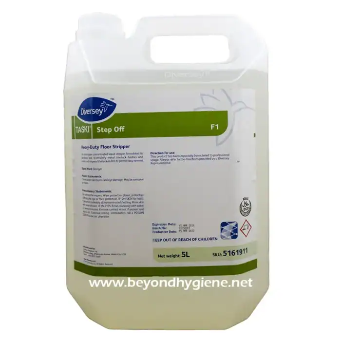 Heavy-duty floor stripper container from Beyond Hygiene Asia for professional cleaning and floor maintenance services.