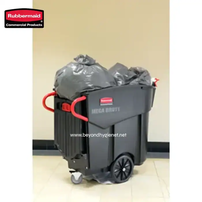 Rubbermaid Executive Series Mega Brute Mobile Collector 120 Gal Black - Image 5