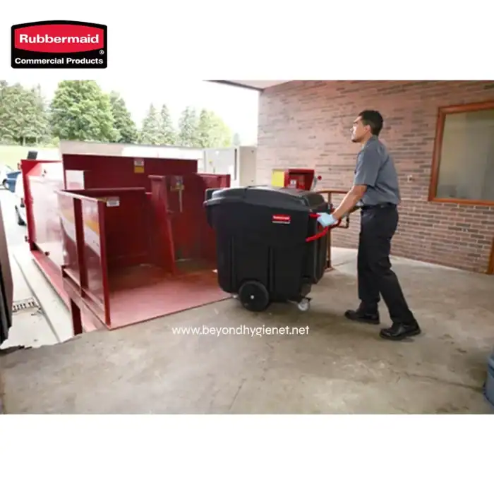 Rubbermaid Executive Series Mega Brute Mobile Collector 120 Gal Black - Image 6