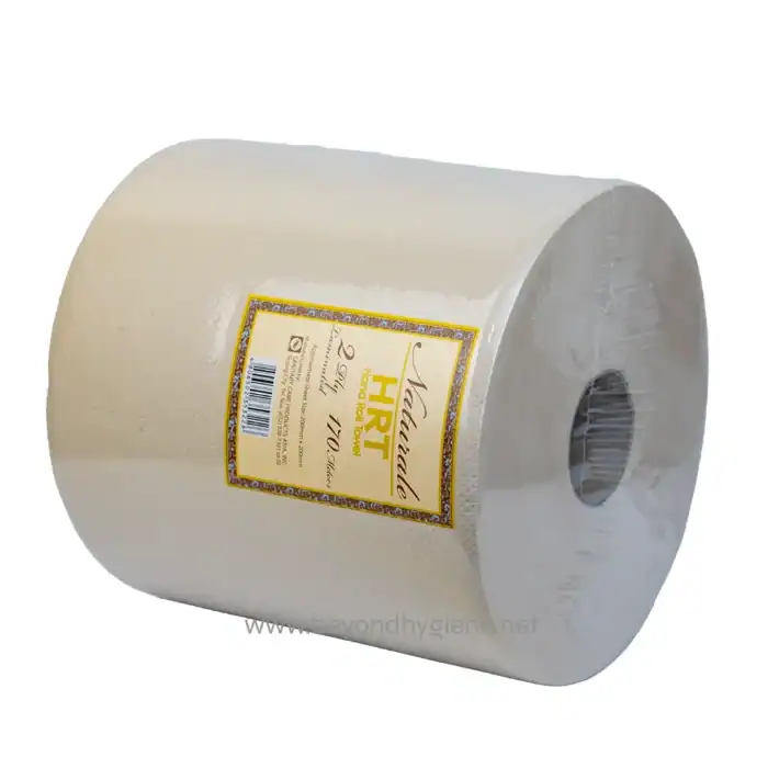 Soft white hand roll towel for hygiene and cleaning, ideal for commercial and industrial use. Durable, absorbent, and cost-effective paper towel roll from Beyond Hygiene Asia.