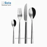 Stainless steel cutlery set with fork knife and spoons, modern minimalist design, eco-friendly tableware from Beyond Hygiene Asia.