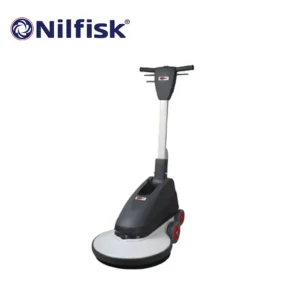 Nilfisk electric scrubber floor cleaner, industrial-grade cleaning equipment for commercial and industrial hygiene.