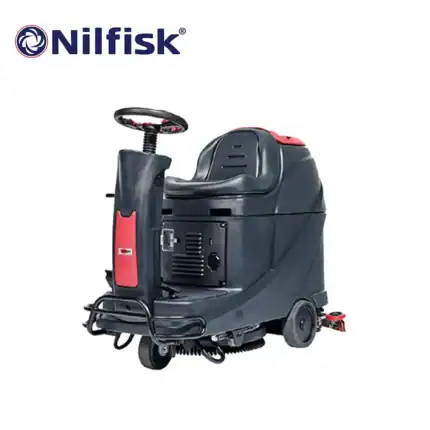 Nilfisk industrial floor cleaning machine for warehouse and commercial cleaning applications.