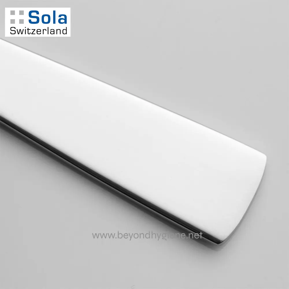 PRIMO 1810 Stainless Steel-3 Sola Switzerland stainless steel hygiene tool on a sleek gray background for professional cleaning and sanitation.