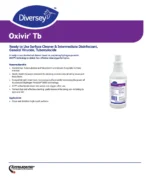 Diversey Oxivir Tb surface cleaner and disinfectant, effective against bloodborne pathogens and tuberculosis, suitable for high-touch surfaces in healthcare and public spaces.