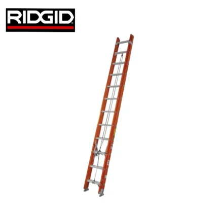RIDGID extension ladder for commercial and industrial use, durable aluminum construction, height access solution, safety features, reliable for maintenance and building projects.