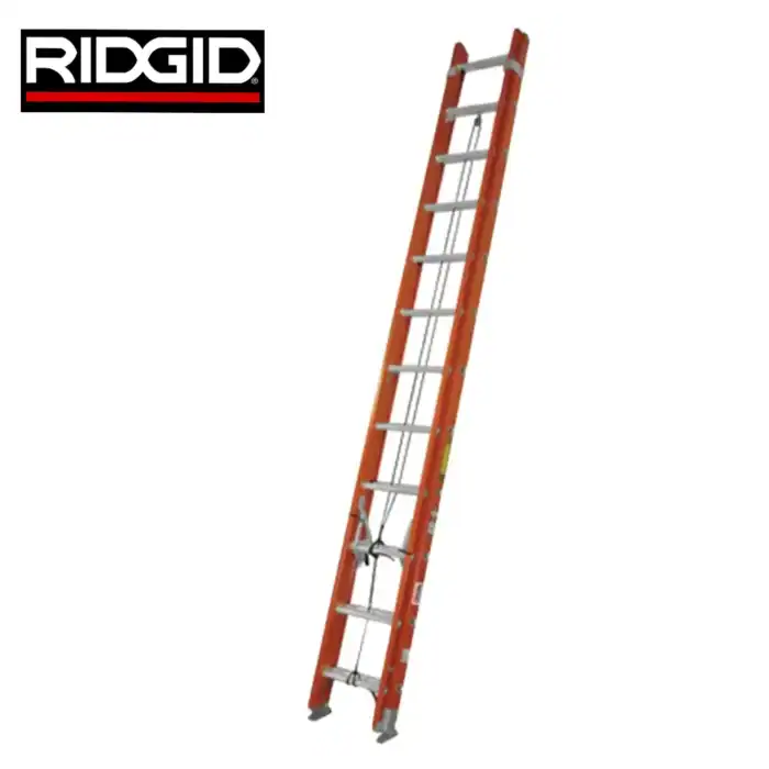 Extendable aluminum ladder for industrial and commercial use, featuring safety locks and anti-slip rubber feet for stability. Perfect for cleaning, maintenance, and reaching high areas.