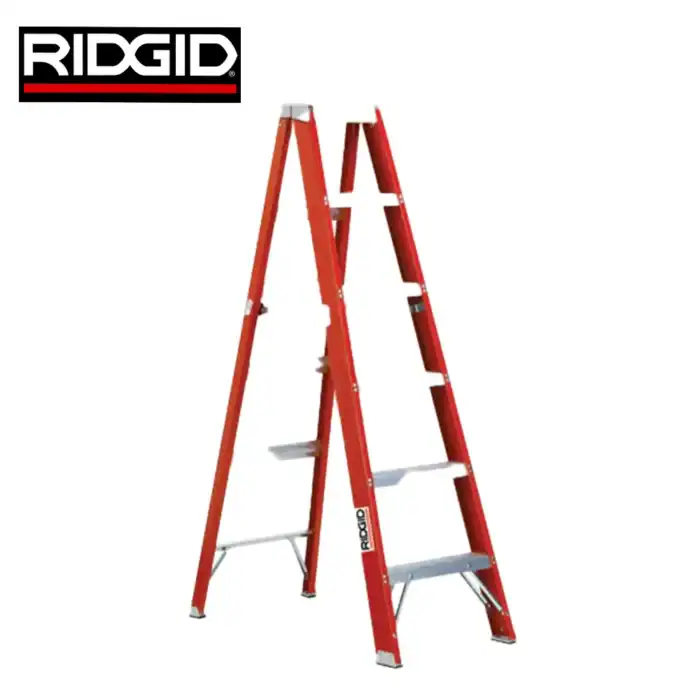 Aluminum ladder for commercial and industrial use, lightweight and durable, ideal for maintenance and cleaning tasks in Asia.