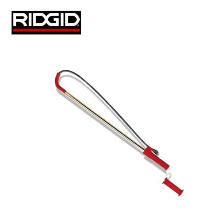 Ridgid inspection mirror for plumbing and maintenance tasks, featuring a long extendable handle, flexible neck, and bright LED light for easy visibility in hard-to-reach areas.