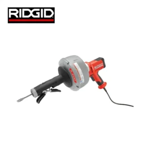 High-powered RIDGID electric drain cleaner with brush attachment for professional plumbing and maintenance work. Durable, reliable, and designed for industrial and commercial applications.