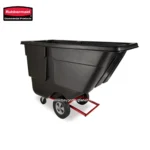 Rubbermaid Rotomolded Tilt Truck, Utility Duty, 1 Cubic Yard, Black